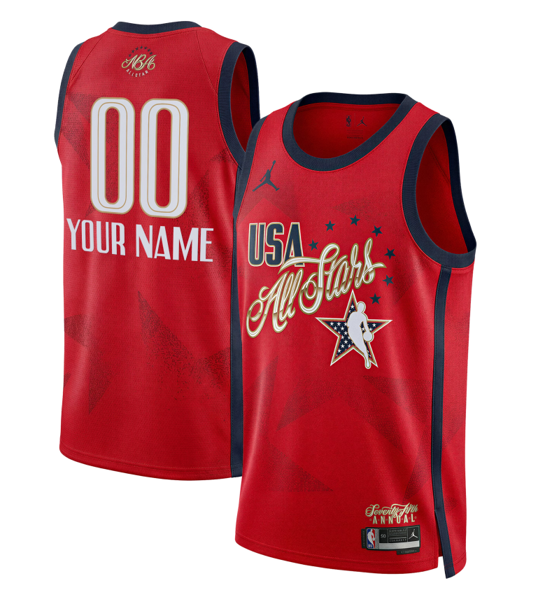 Star Active Player Custom Red Stitched Basketball Jersey