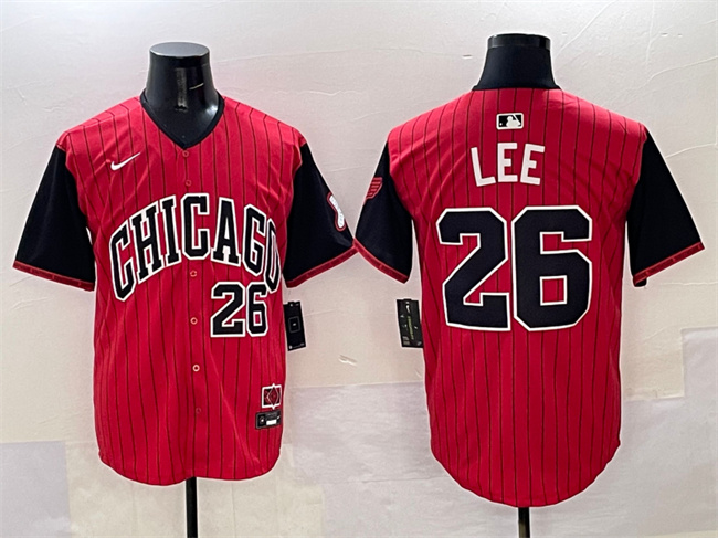 Men's Chicago White Sox #26 Korey Lee Red Black 2025 City Connect Limited Stitched Baseball Jersey Men's Chicago White Sox #26 Korey Lee Red Black 2025 City Connect Limited Stitched Baseball Jersey