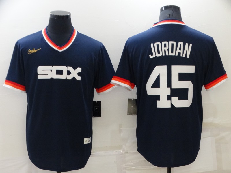 Men's Chicago White Sox #45 Michael Jordan Navy Stitched Jersey Men's Chicago White Sox #45 Michael Jordan Navy Stitched Jersey