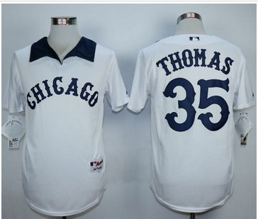Chicago White Sox #35 Frank Thomas White 1976 Turn Back The Clock Stitched MLB Jersey