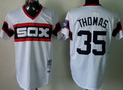 Chicago White Sox 35 Frank Thomas White Throwback M&N MLB Jerseys Chicago White Sox 35 Frank Thomas White Throwback M&N MLB Jerseys