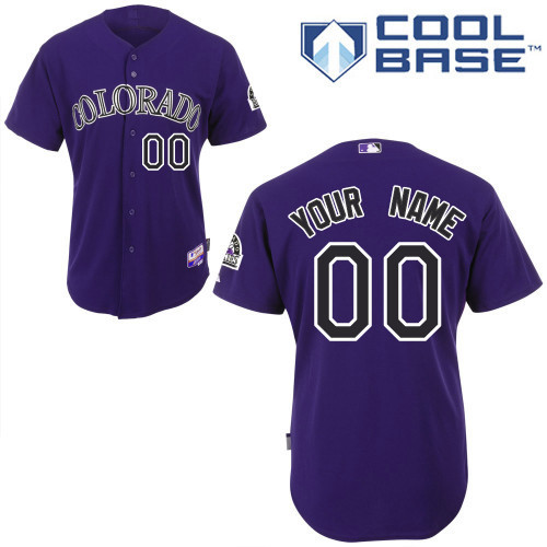 Rockies Purple Customized Men Cool Base Jersey