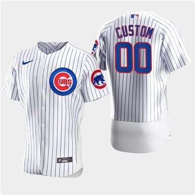 Men's Custom Chicago Cubs Custom Nike White Flexbase Jersey