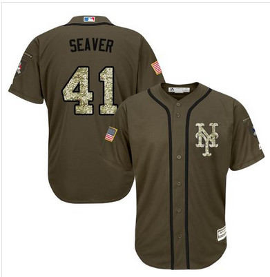 Mets #41 Tom Seaver Green Salute to Service Stitched MLB Jersey