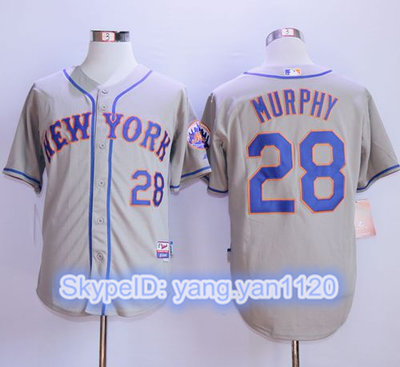 Mets #28 Daniel Murphy Grey Cool Base Stitched MLB Jersey