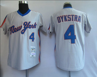 New York Mets 4# Dykstra Grey【mitchellandness】jerseys