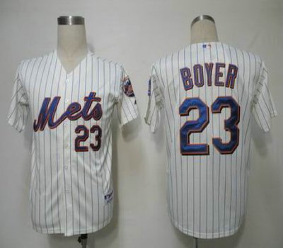 MLB Jerseys New York Mets 23 Boyer Cream blue strip
