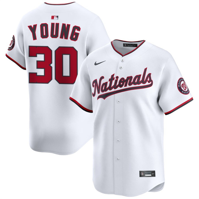 Men's Washington Nationals #30 Jacob Young White 2025 Home Limited Stitched Baseball Jersey Men's Washington Nationals #30 Jacob Young White 2025 Home Limited Stitched Baseball Jersey