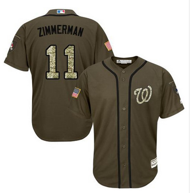 Nationals #11 Ryan Zimmerman Green Salute to Service Stitched MLB Jersey Nationals #11 Ryan Zimmerman Green Salute to Service Stitched MLB Jersey
