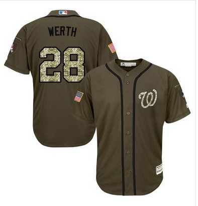 Nationals #28 Jayson Werth Green Salute to Service Stitched MLB Jersey Nationals #28 Jayson Werth Green Salute to Service Stitched MLB Jersey