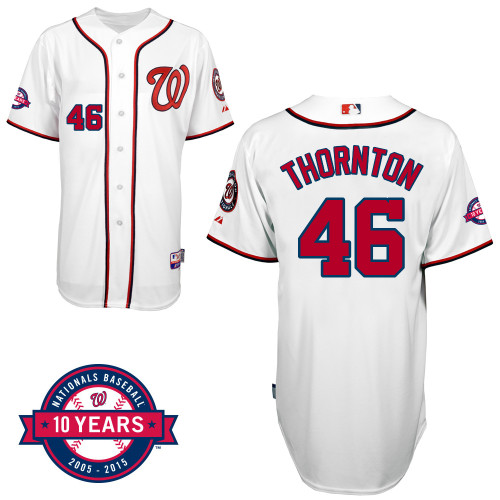 Washington Nationals#46 Thornton Authentic Personalized Home White Jersey 10th Anniversary Patch Washington Nationals#46 Thornton Authentic Personalized Home White Jersey 10th Anniversary Patch