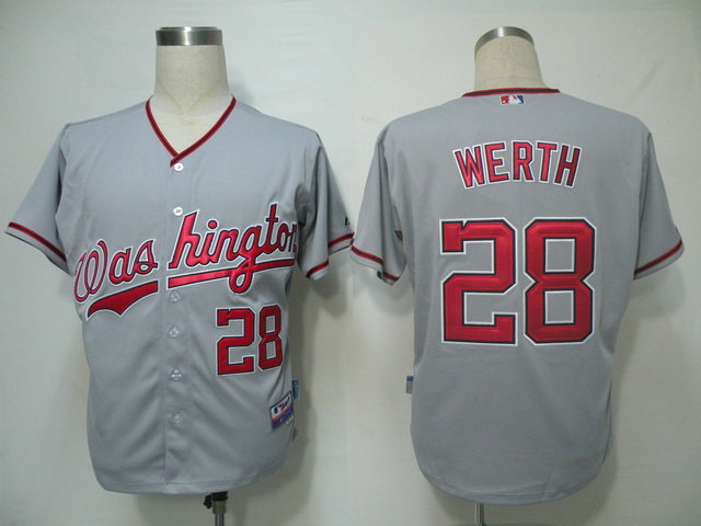 mlb Washington Nationals #28 Werth Grey(Cool Base)