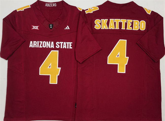 Men's Arizona State Sun Devils #4 Cam Skattebo Red 2024 F.U.S.E. Vapor Limited Stitched Jersey Men's Arizona State Sun Devils #4 Cam Skattebo Red 2024 F.U.S.E. Vapor Limited Stitched Jersey
