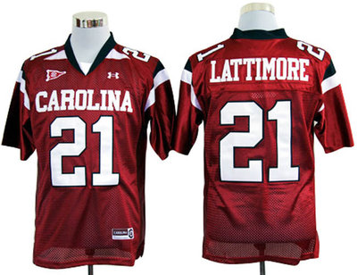 Fighting Gamecocks #21 Marcus Lattimore Red Embroidered NCAA Jersey