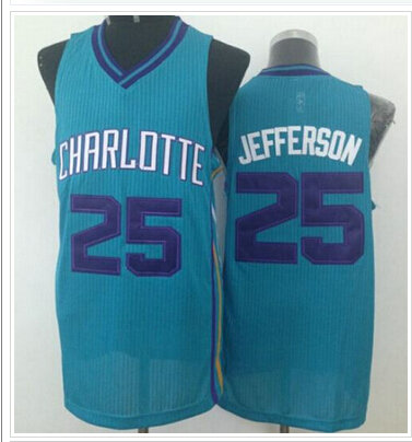 Revolution 30 Hornets #25 Al Jefferson Light Blue Stitched NBA Jersey