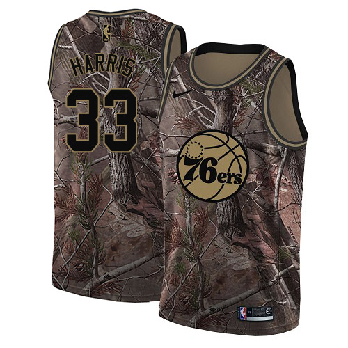 76ers #33 Tobias Harris Camo Youth Basketball Swingman Realtree Collection Jersey