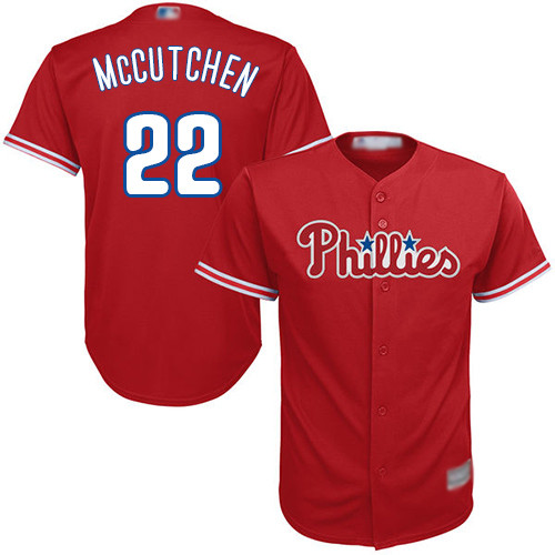 Phillies #22 Andrew McCutchen Red Cool Base Stitched Youth Baseball Jersey Phillies #22 Andrew McCutchen Red Cool Base Stitched Youth Baseball Jersey