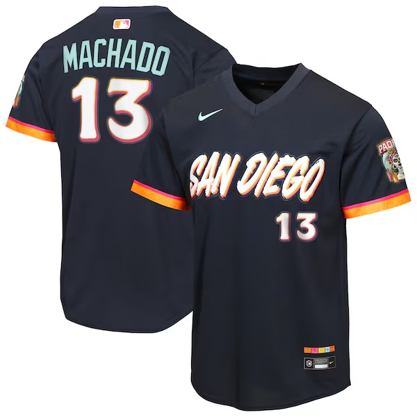 Youth San Diego Padres #13 Manny Machado Obsidian 2026 City Connect Stadium Stitched Baseball Jersey