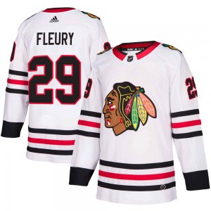 Men's Chicago Blackhawks #29 Marc-Andre Fleury White Hockey Jersey
