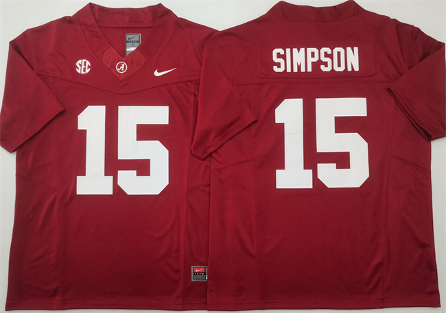 Georgia Bulldogs #15 Ty Simpson Red 2025 F.U.S.E. Stitched Jersey