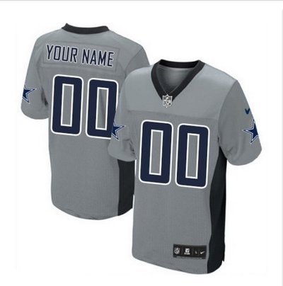 Men's Nike Dallas Cowboys Customized Limited Grey Shadow NFL Jersey