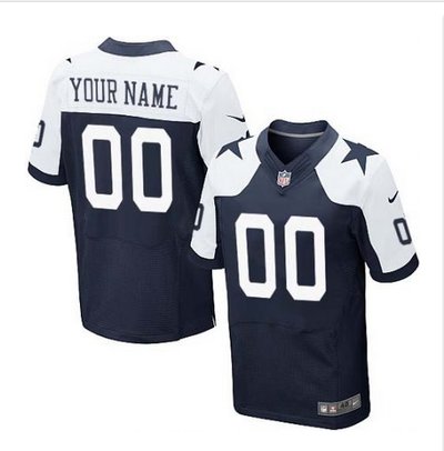 Men's Nike Dallas Cowboys Customized Elite Blue Thanksgiving Alternate NFL Jersey