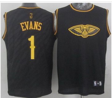 Charlotte Hornets #1 Tyreke Evans Black Precious Metals Fashion Stitched NBA Jersey