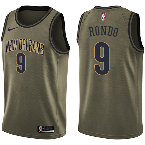 Nike Pelicans #9 Rajon Rondo Green Salute to Service NBA Swingman Jersey