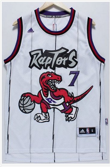 Toronto Raptors #7 Kyle Lowry White Throwback Stitched NBA Jersey