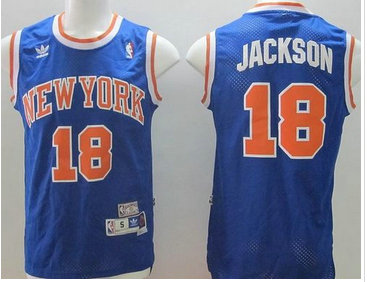 New York Knicks #18 Phil Jackson Blue Throwback NBA Jersey