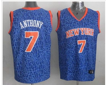 New York Knicks #7 Carmelo Anthony Blue NBA Jersey