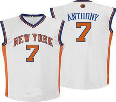 New Player New York Knicks 7 Carmelo Anthony White Jerseys