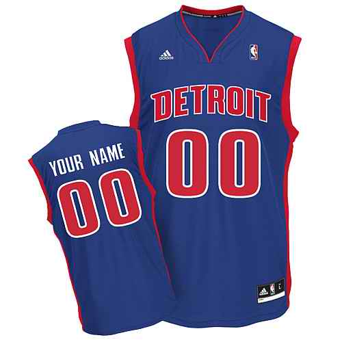 Detroit Pistons Custom Blue Adidas Road Jersey