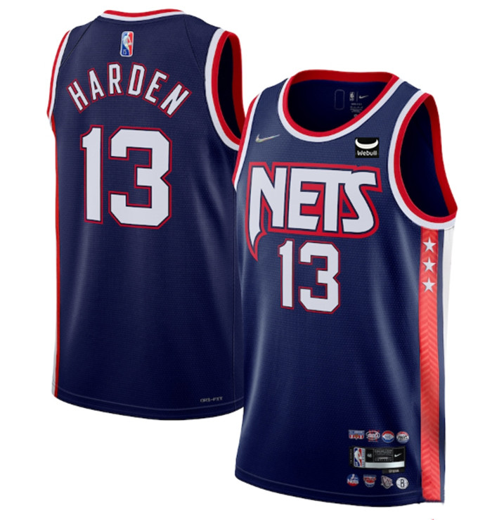 Men's Brooklyn Nets #13 James Harden 2021 22 Navy Swingman City Edition 75th Anniversary Stitched Basketball Jersey Men's Brooklyn Nets #13 James Harden 2021 22 Navy Swingman City Edition 75th Anniversary Stitched Basketball Jersey