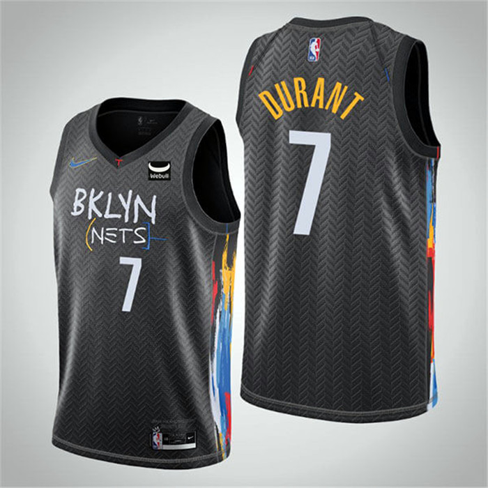 Men's Brooklyn Nets #7 Kevin Durant Black City Edition Stitched JerseyS Men's Brooklyn Nets #7 Kevin Durant Black City Edition Stitched JerseyS