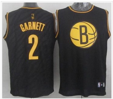 Brooklyn Nets #2 Kevin Garnett Black Precious Metals Fashion Stitched NBA Jersey