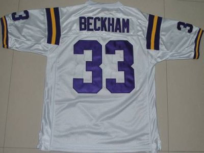 LSU Tigers #33 Odell Beckham White Embroidered NCAA Jersey
