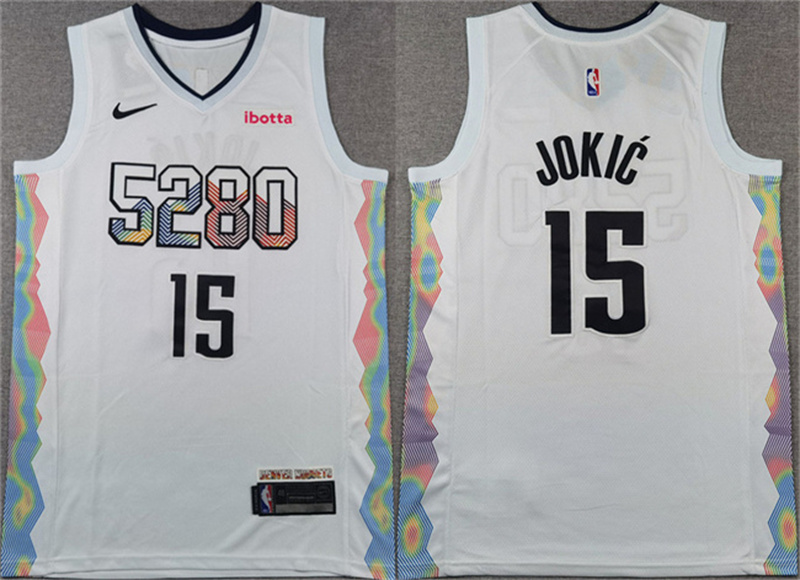 Men's Denver Nuggets #15 Nikola Joki? White 2024 25 City Edition Stitched Basketball Jersey Men's Denver Nuggets #15 Nikola Joki? White 2024 25 City Edition Stitched Basketball Jersey