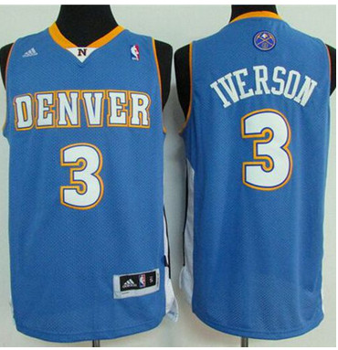 Nuggets #3 Allen Iverson Light Blue Stitched NBA Jersey Nuggets #3 Allen Iverson Light Blue Stitched NBA Jersey
