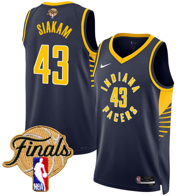 Men's Indiana Pacers #43 Pascal Siakam Navy 2025 Finals Icon Edition Stitched Basketball Jersey Men's Indiana Pacers #43 Pascal Siakam Navy 2025 Finals Icon Edition Stitched Basketball Jersey