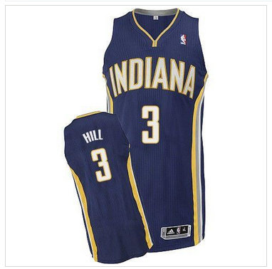 Revolution 30 Indiana Pacers #3 George Hill Navy Blue Road Stitched NBA Jersey