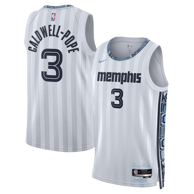 Men's Memphis Grizzlies #3 Kentavious Caldwell-Pope White 2025 26 City Edition Stitched Basketball Jersey