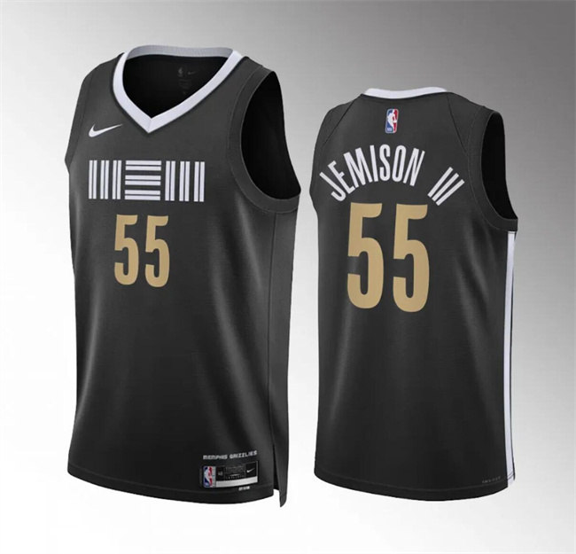 Men's Memphis Grizzlies #55 Trey Jemison Iii Black 2023-24 City Edition Stitched Jersey Men's Memphis Grizzlies #55 Trey Jemison Iii Black 2023-24 City Edition Stitched Jersey