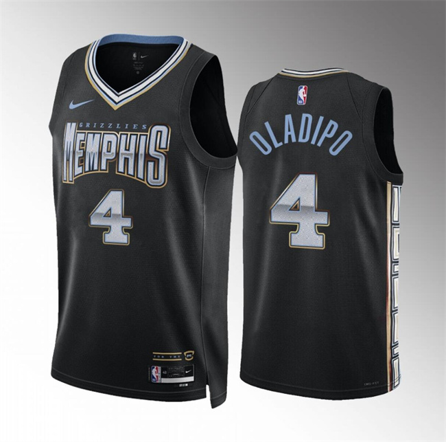 Men's Memphis Grizzlies #4 Victor Oladipo Black 2022 23 City Edition Stitched Jersey Men's Memphis Grizzlies #4 Victor Oladipo Black 2022 23 City Edition Stitched Jersey