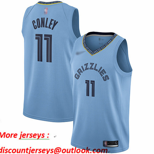Grizzlies #11 Mike Conley Light Blue Basketball Swingman Statement Edition Jersey