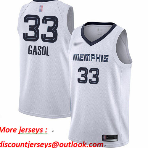 Grizzlies #33 Marc Gasol White Basketball Swingman Association Edition Jersey