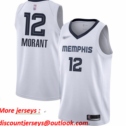 Grizzlies #12 Ja Morant White Basketball Swingman Association Edition Jersey