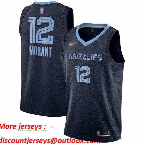 Grizzlies #12 Ja Morant Navy Blue Basketball Swingman Icon Edition Jersey