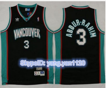 Memphis Grizzlies #3 Shareef Abdur-Rahim Black TThrowback Stitched NBA Jersey Memphis Grizzlies #3 Shareef Abdur-Rahim Black TThrowback Stitched NBA Jersey