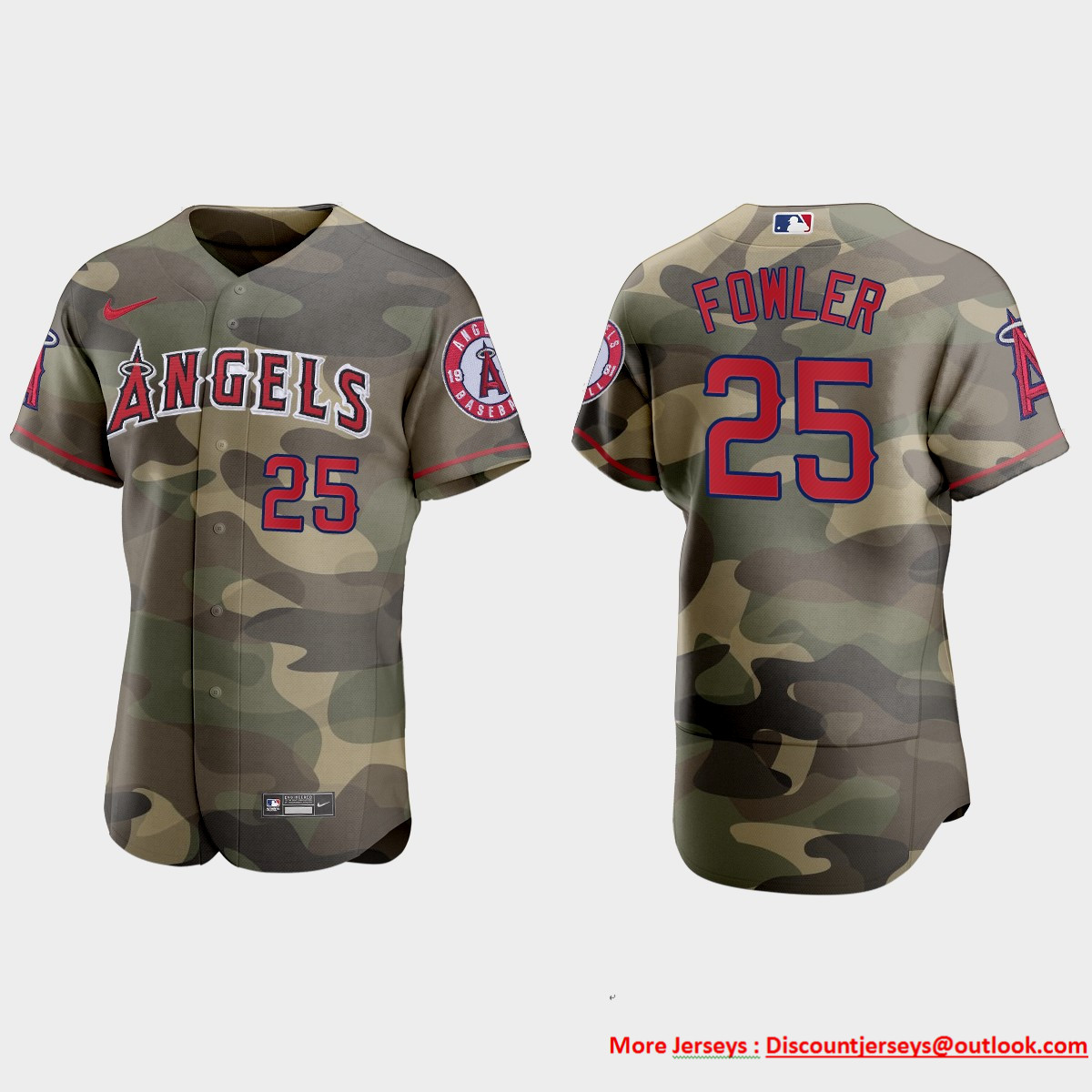 Los Angeles Angels #25 Dexter Fowler Men's Nike 2021 Armed Forces Day Authentic MLB Jersey -Camo